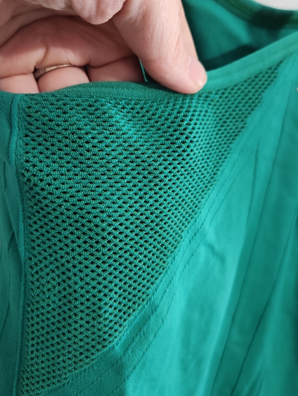 Nux green large razorback tank top built in sports bra ventilated athleisure - Picture 6 of 9